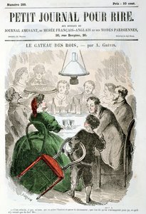 「Le Petit Journal Pour Rire」（1865年頃）から12夜を祝う家族「Le Gateau de Rois」